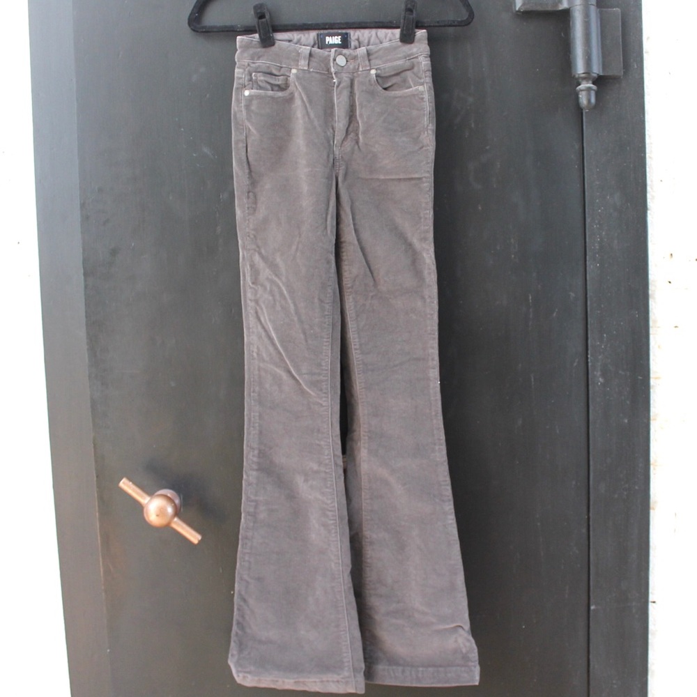 Paige Grey Corduroy Flare Pants